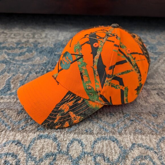 KATI Baseball Hat Unisex OS Orange Mossy Oak Flex Strap Logo Hunting Sports Cap - Picture 3 of 13